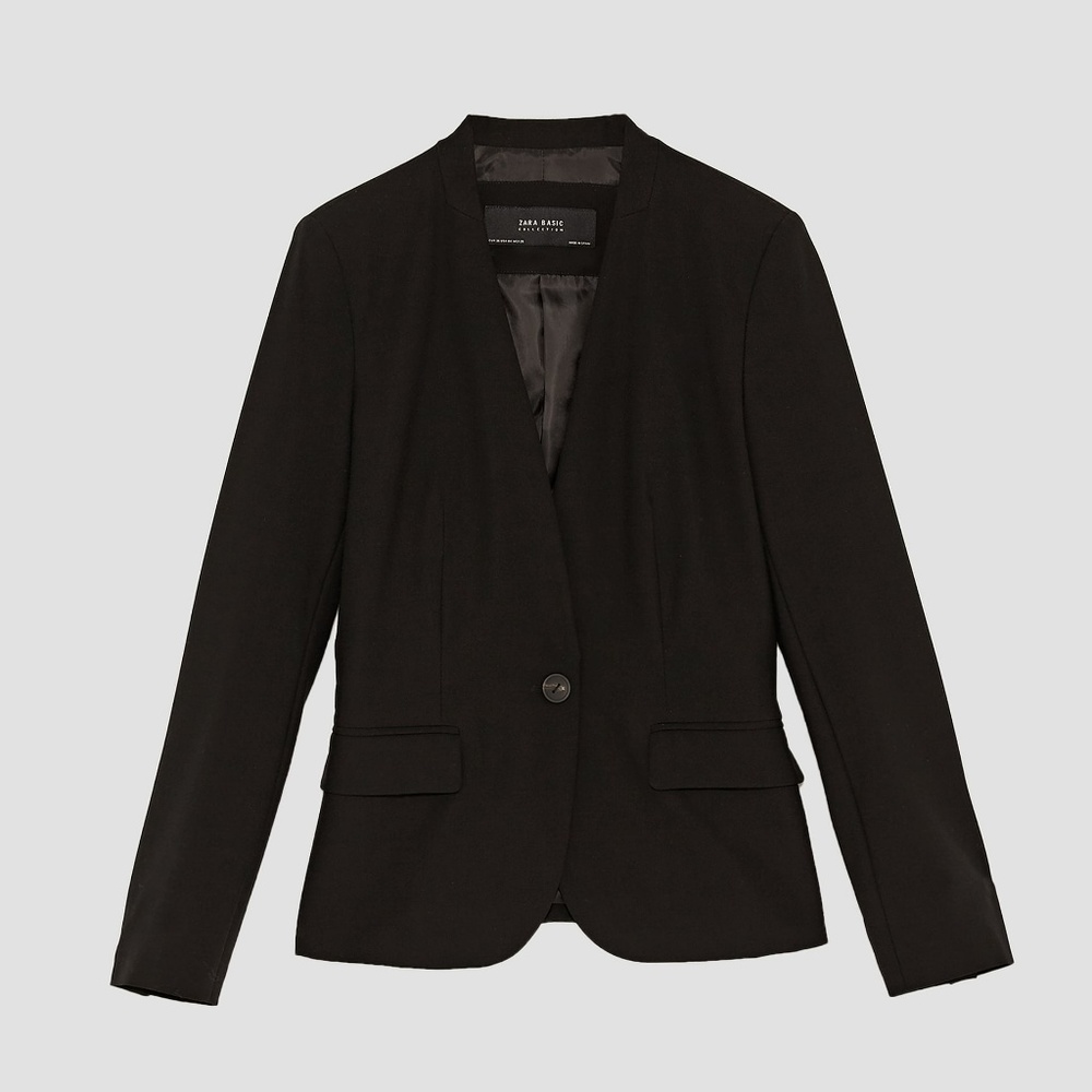 NWT ZARA BASIC BLACK BLAZER 10